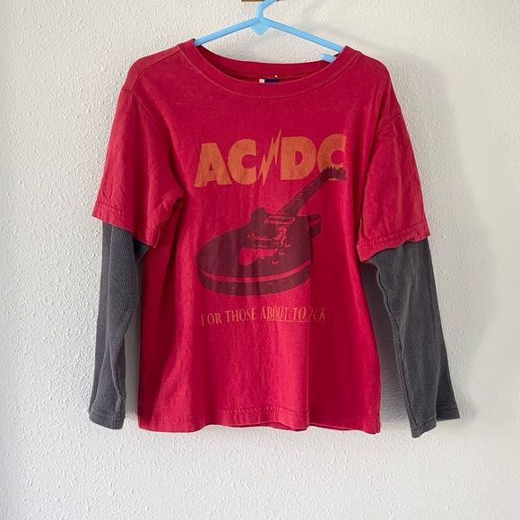GAP Other - Junk Food Loves Baby Gap Red AC/DC Long Sleeve T Shirt Size Age 5 Years Old